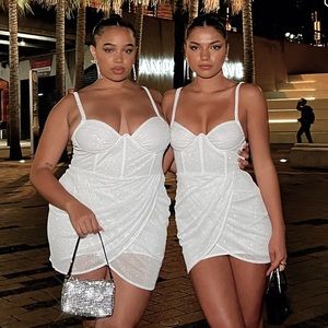 White Fox White Sparkly mini dress